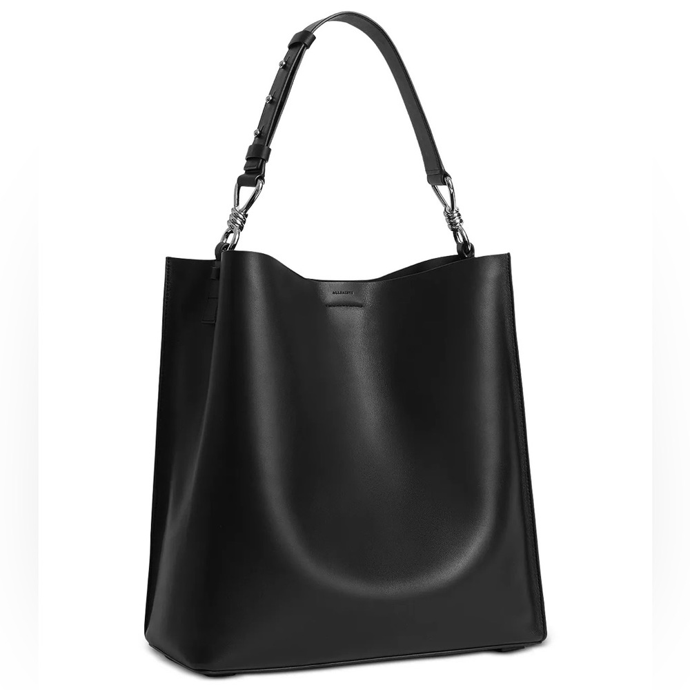 ALL SAINTS Captain Leather Tote in Khaki Green